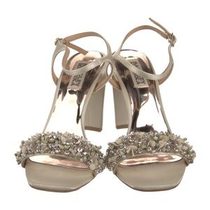 Badgley Mischka Elegant Cream Embellished Heels